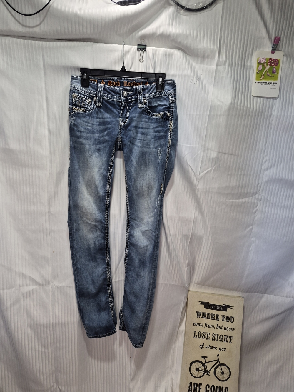 Rock Revival Jacklyn Straight Leg Blue Jeans Size 27